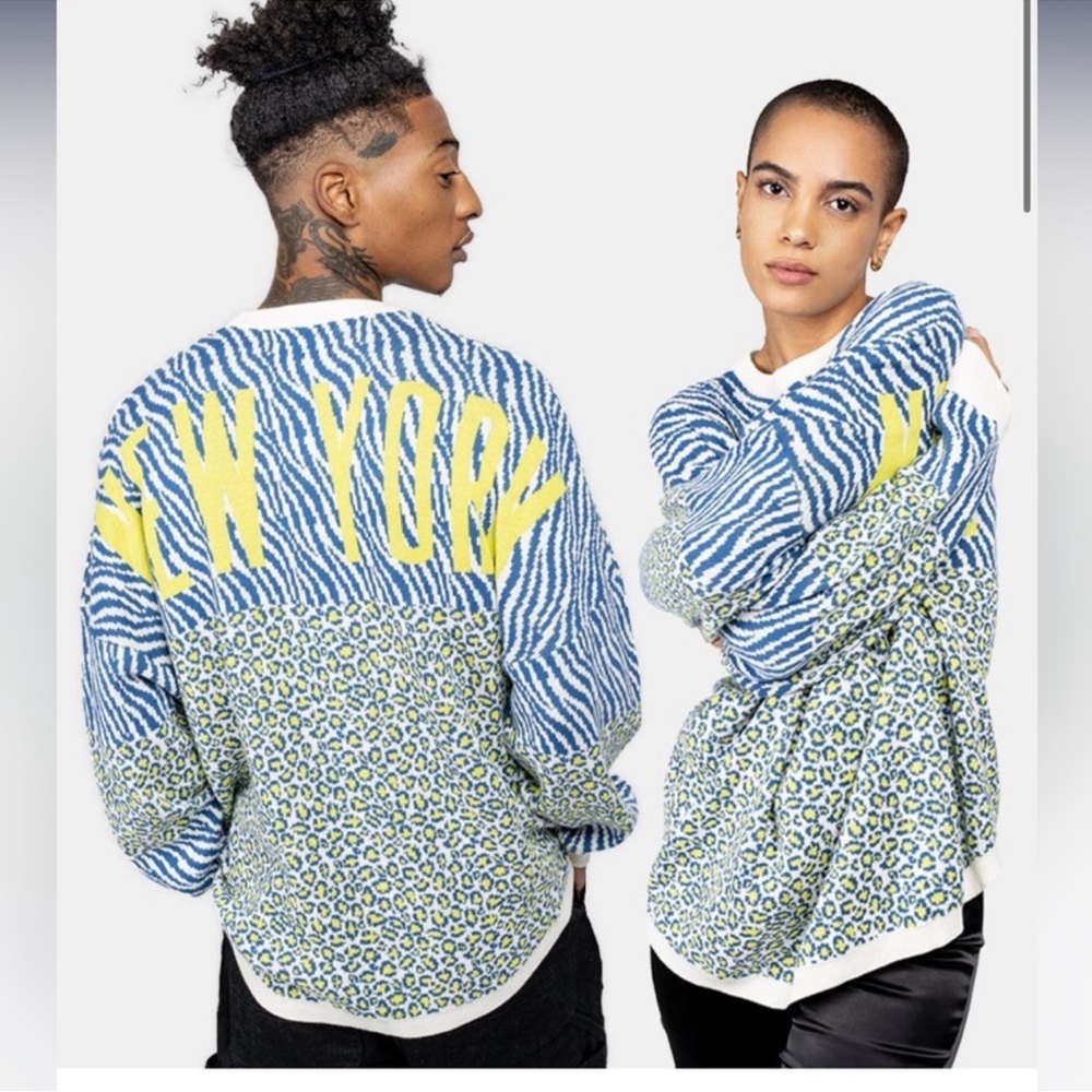 NWT New York Jacquard Sweater Knit Spirit Jersey L